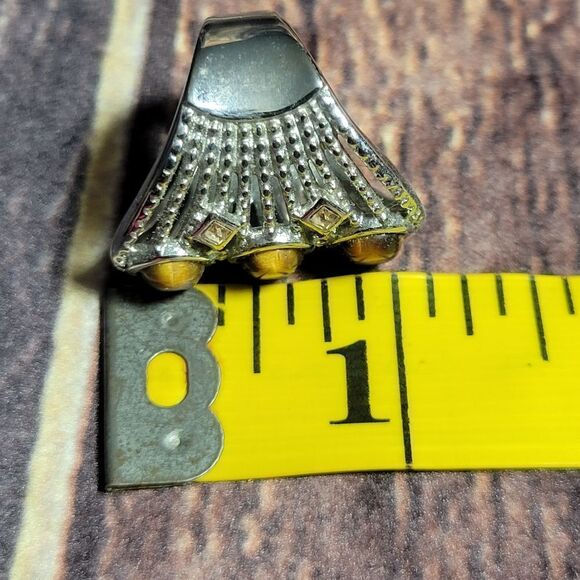 Yellow Tigers Eye Ring Size 7 - Picture 12 of 15